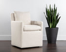 Sunpan Glenrose Wheeled Dining Armchair