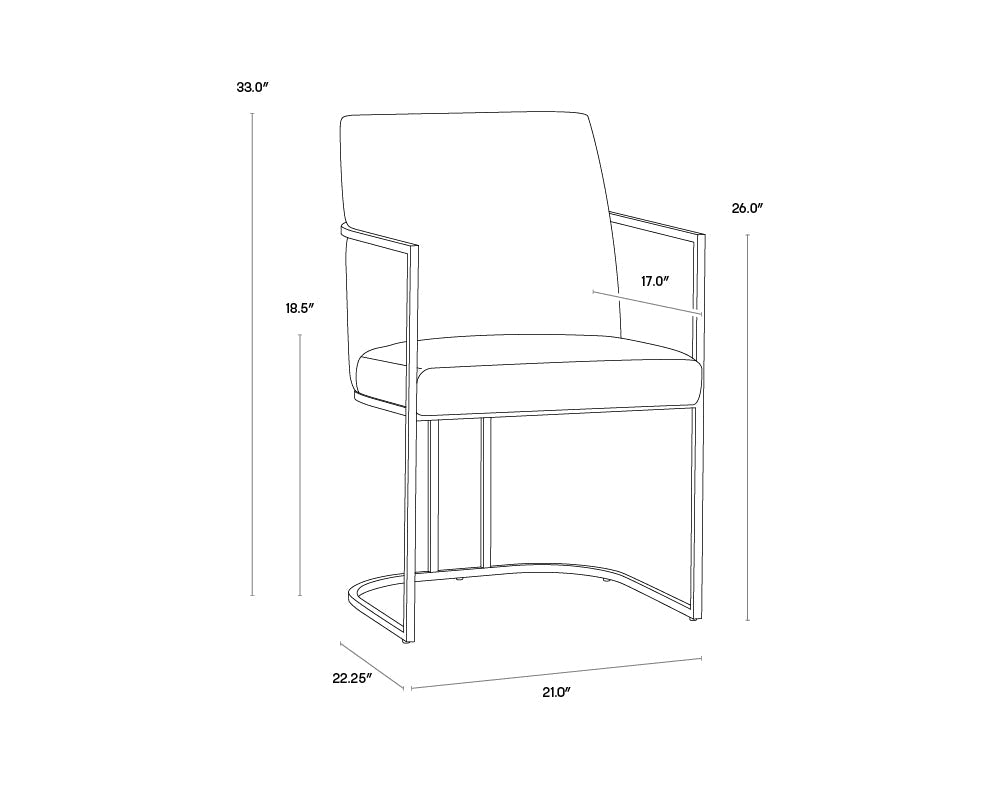 Sunpan Rayla Dining Arm Chair