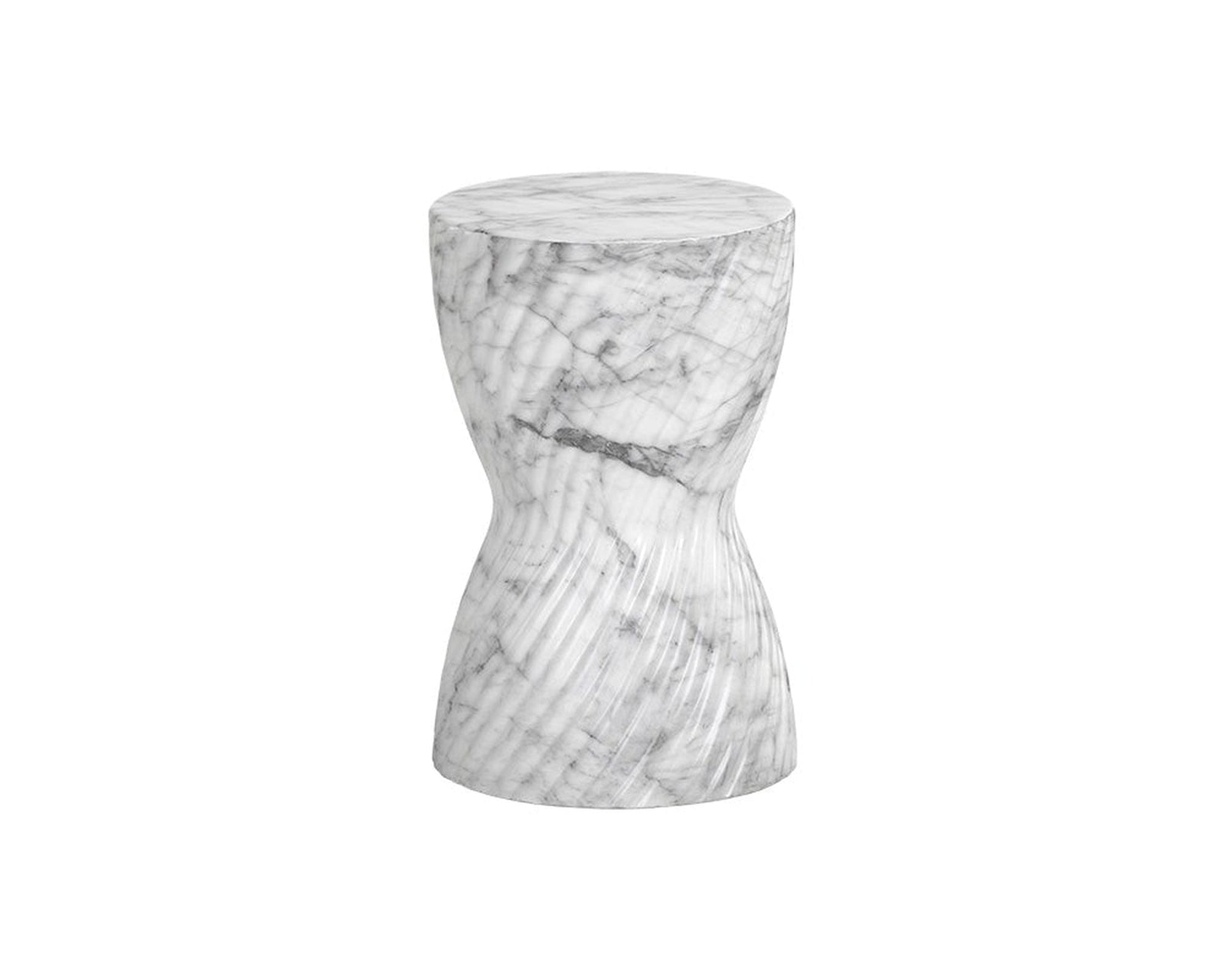 Sunpan Cara End Table Marble Look