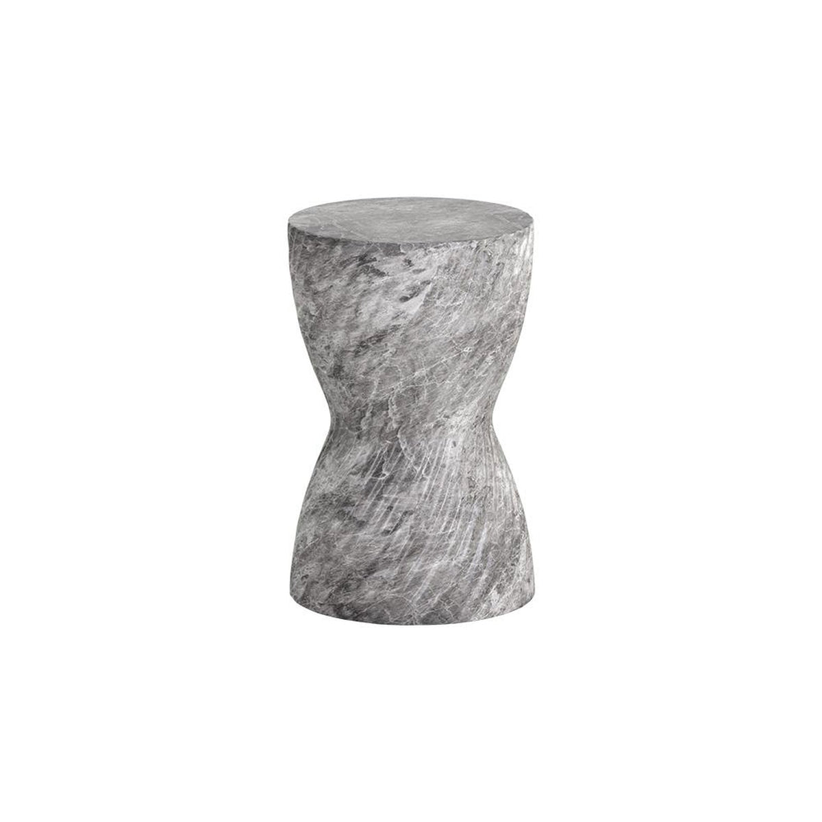 Sunpan Cara Grey End Table Marble Look