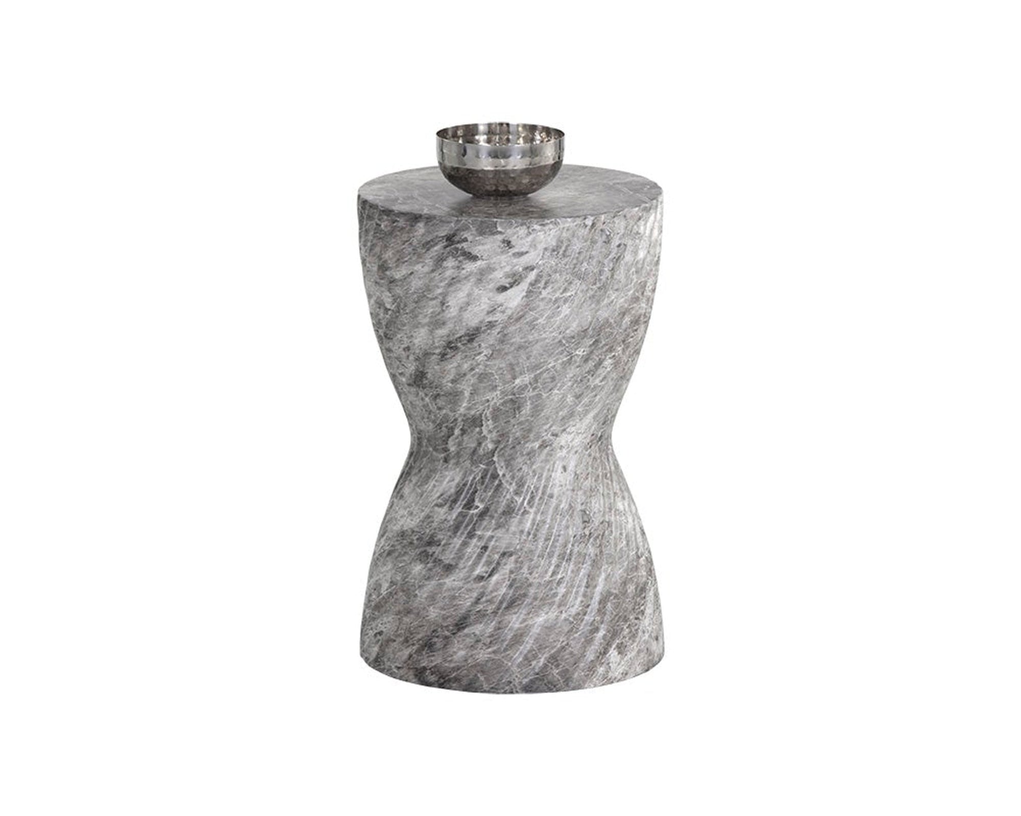 Sunpan Cara End Table Marble Look