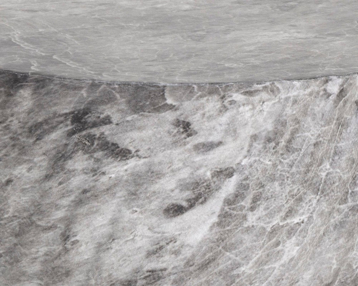 Sunpan Cara Grey End Table Marble Look