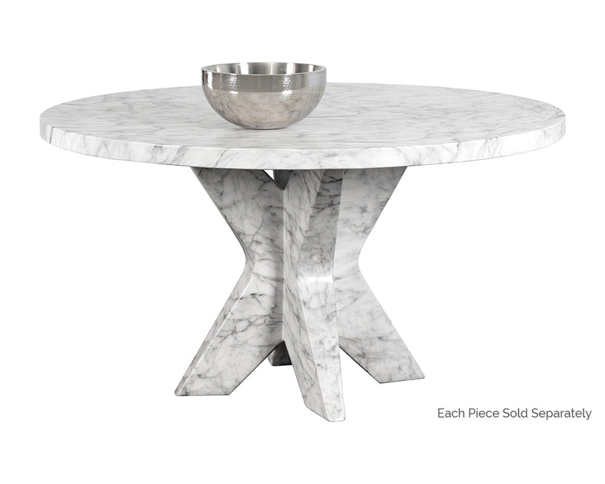 Sunpan Cypher Round Dining Table - Marble Look