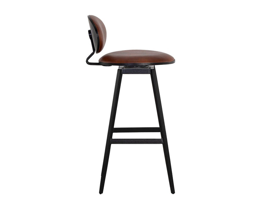 Sunpan Ember Swivel Barstool - Bravo Cognac