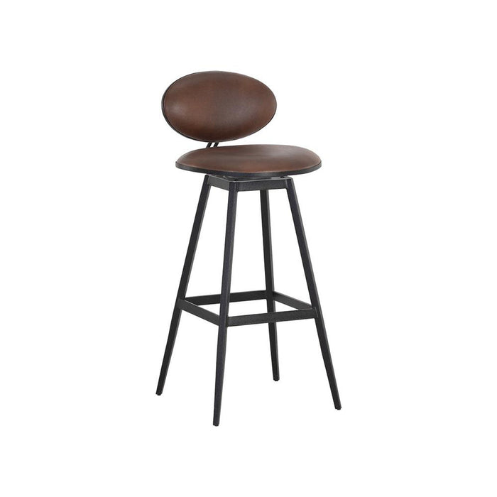 Sunpan Ember Swivel Barstool - Bravo Cognac