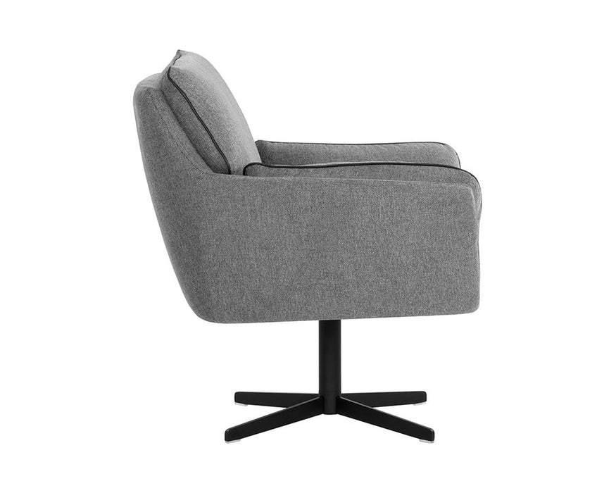 Sunpan Florelle Swivel Lounge Chair - Belfast Koala Grey DSC