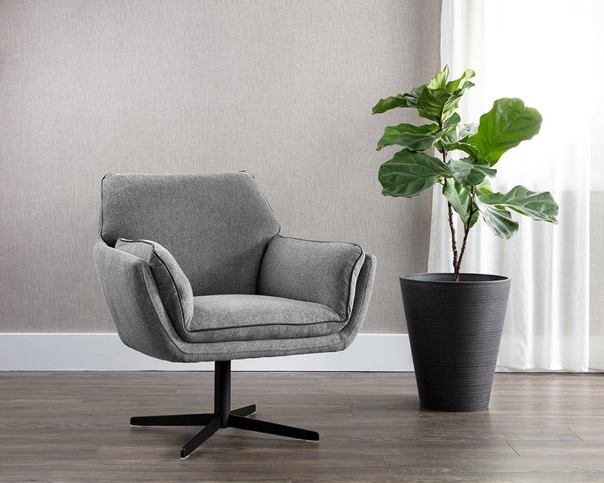 Sunpan Florelle Swivel Lounge Chair - Belfast Koala Grey DSC