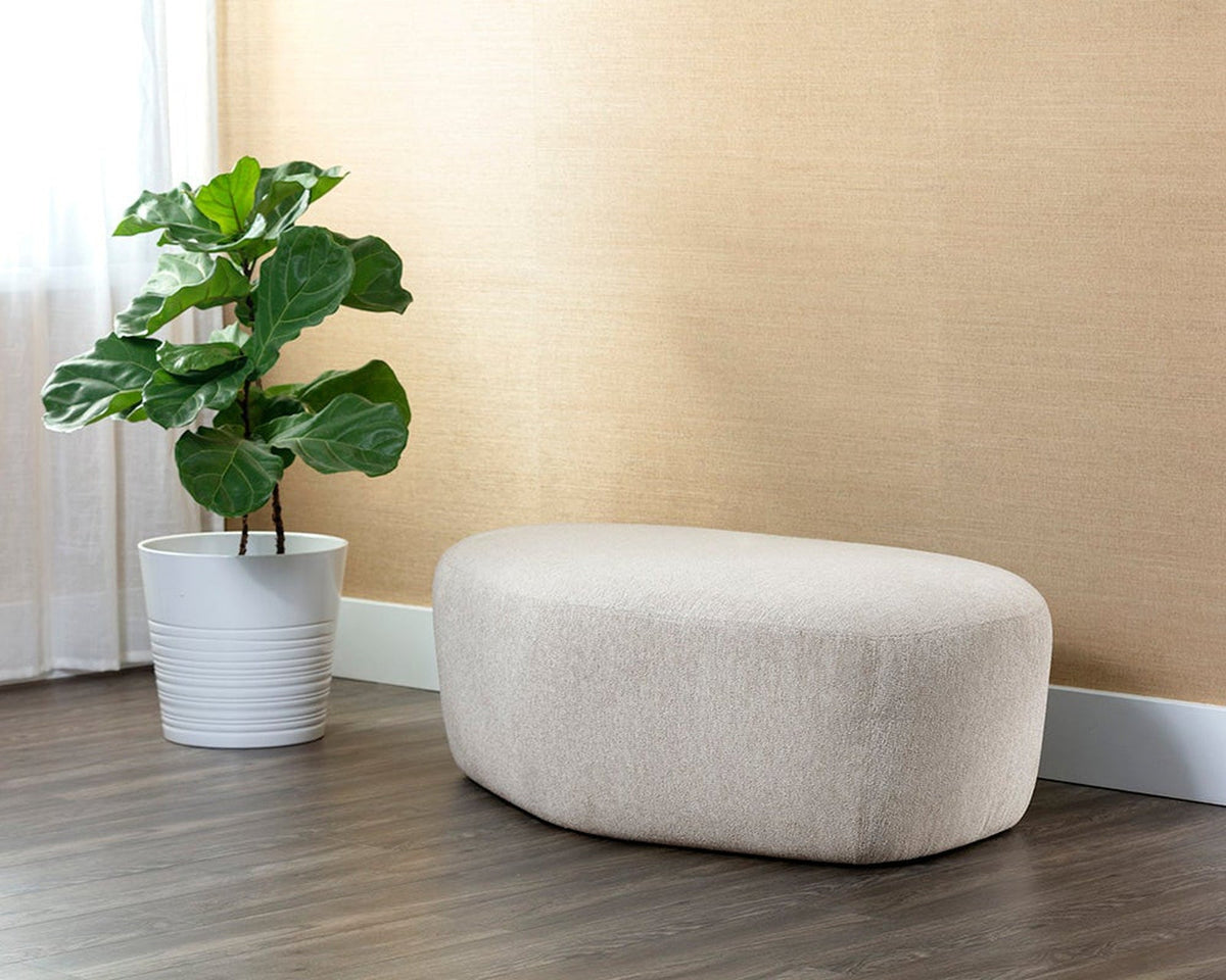 Sunpan Soraya Ottoman - Dove Cream