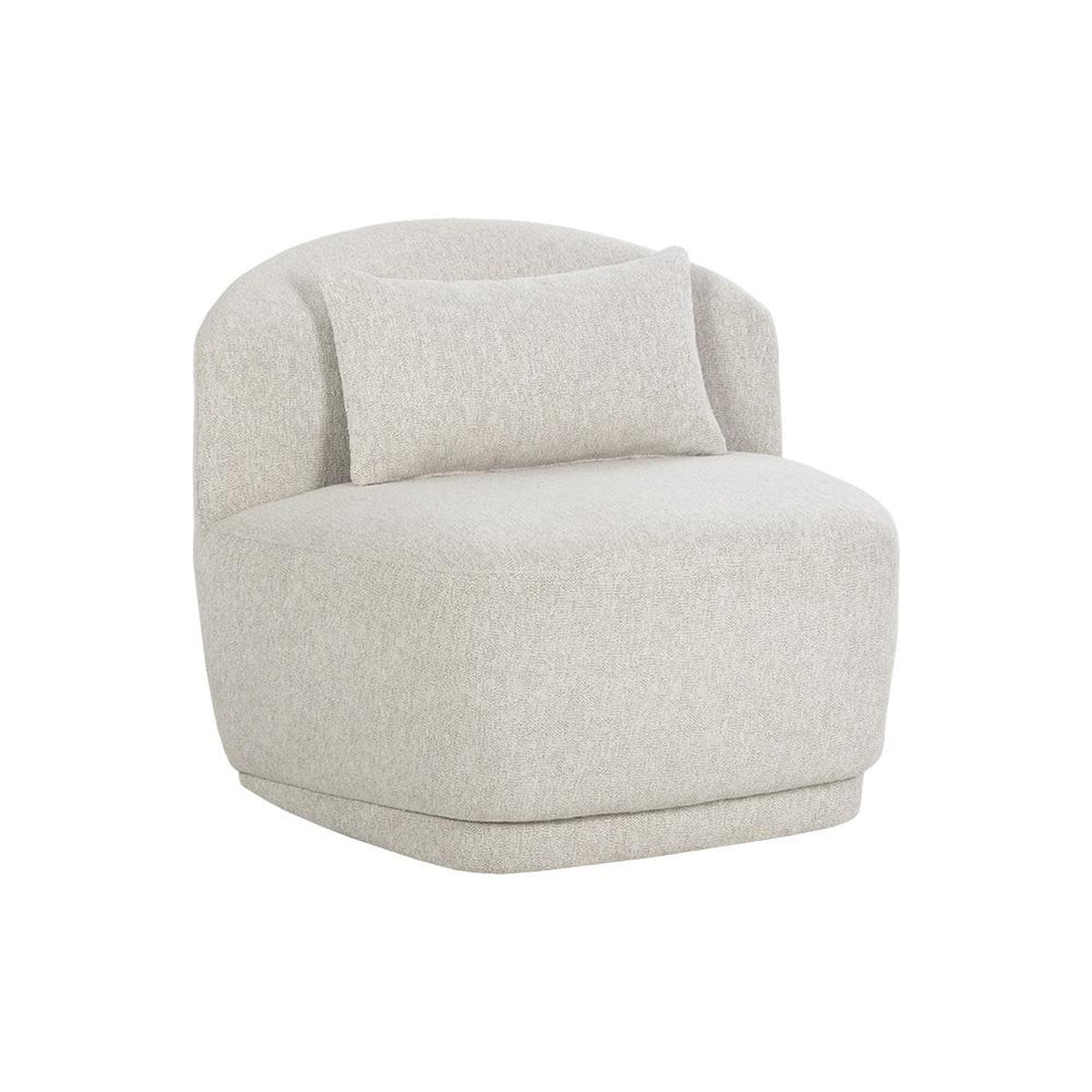 Sunpan Soraya Swivel Armless Chair - Dove Cream Clearance