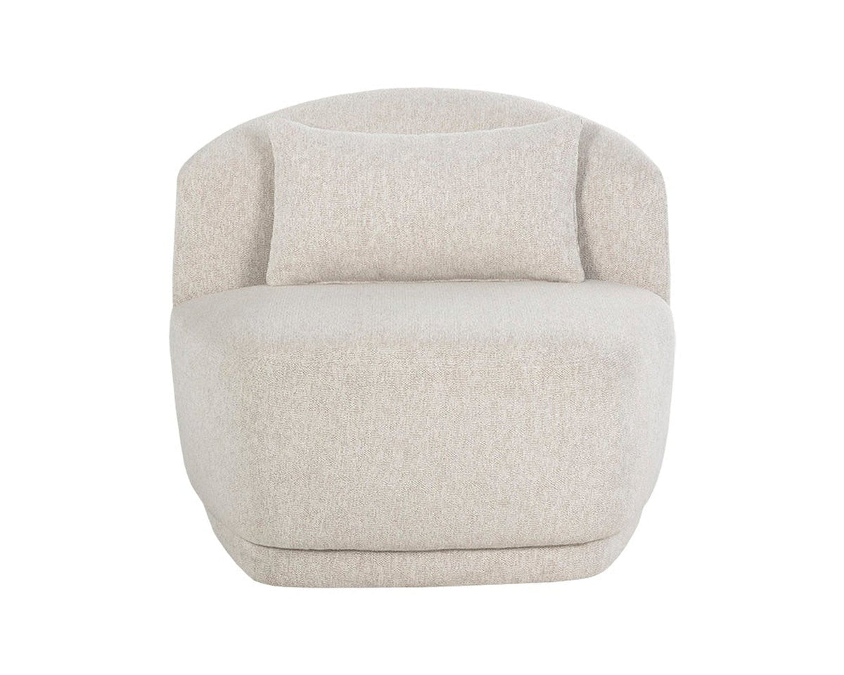 Sunpan Soraya Swivel Armless Chair - Dove Cream Clearance