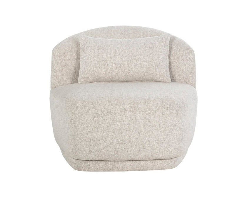 Sunpan Soraya Swivel Armless Chair - Dove Cream Clearance