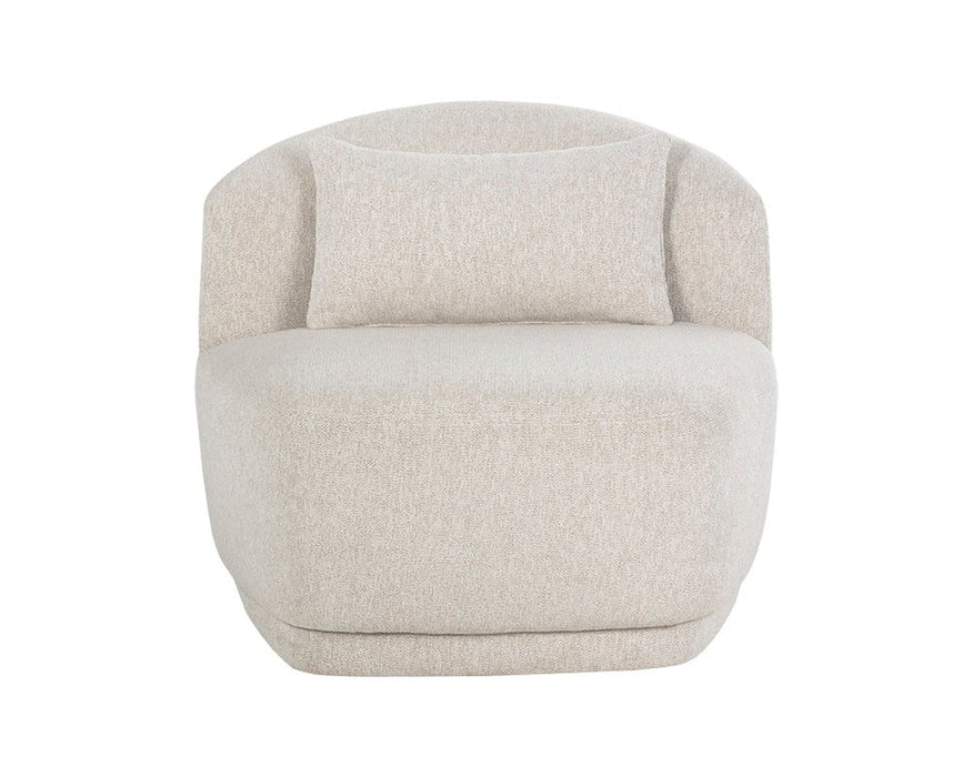 Sunpan Soraya Swivel Armless Chair - Dove Cream