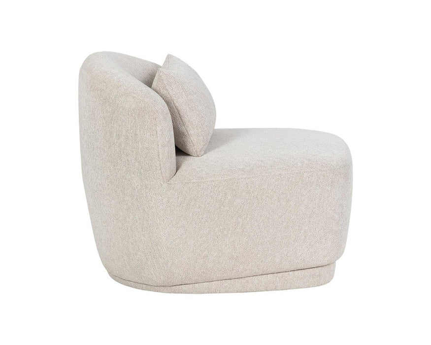 Sunpan Soraya Swivel Armless Chair - Dove Cream