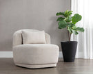 Sunpan Soraya Swivel Armless Chair - Dove Cream Clearance