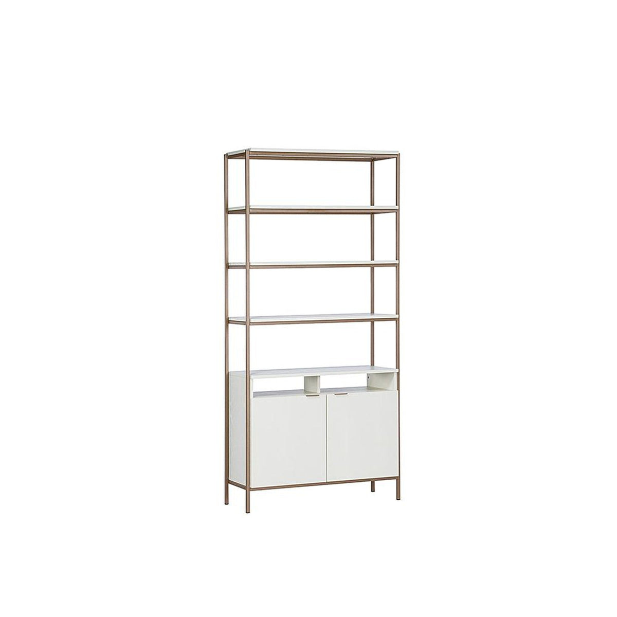 Sunpan Ambrose Modular Bookcase Champagne Gold Cream