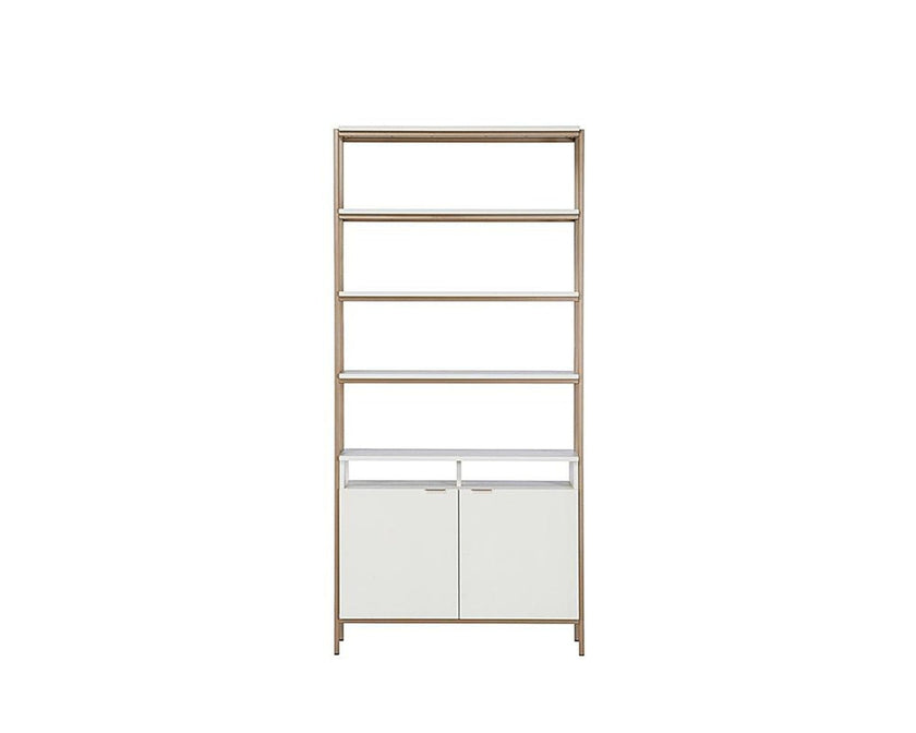 Sunpan Ambrose Modular Bookcase Champagne Gold Cream