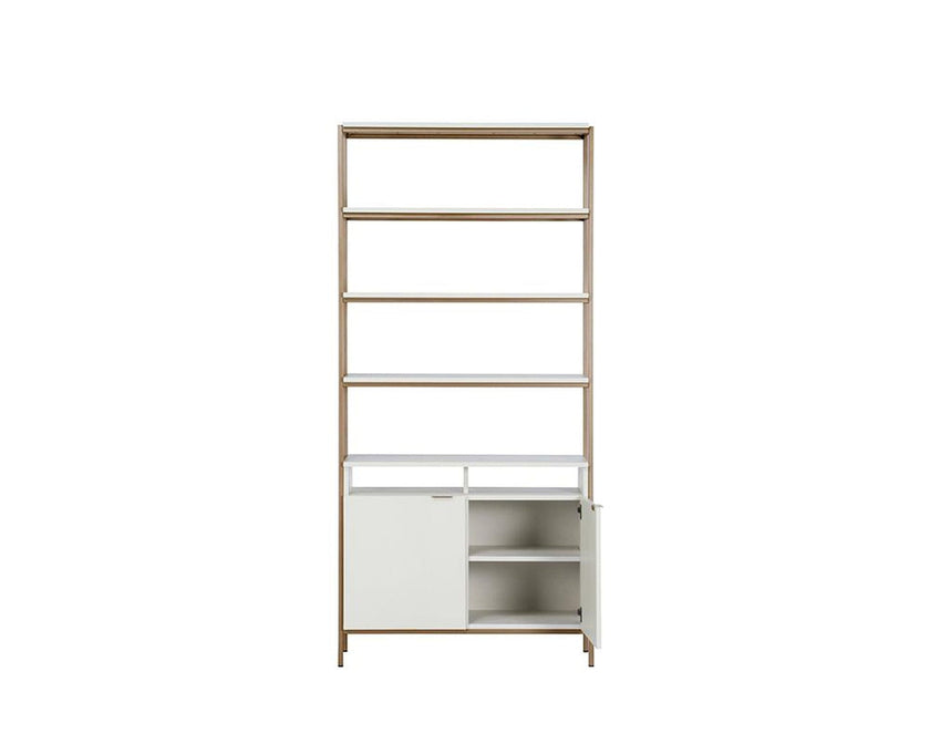 Sunpan Ambrose Modular Bookcase Champagne Gold Cream