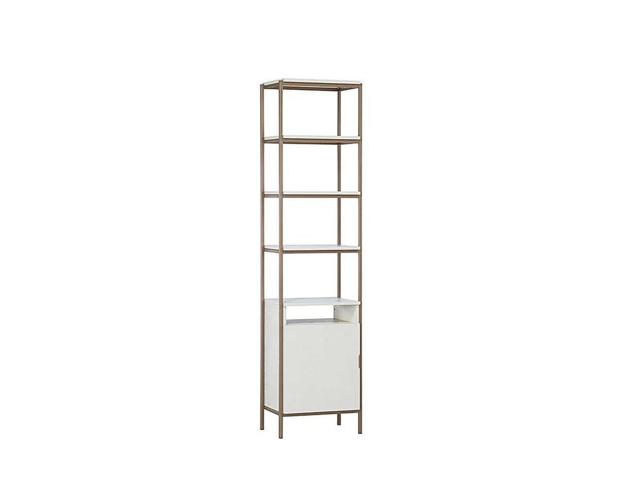 Sunpan Ambrose Modular Bookcase Champagne Gold Cream