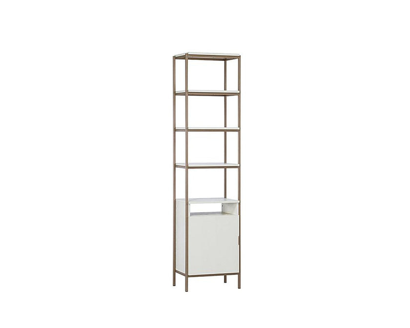 Sunpan Ambrose Modular Bookcase Champagne Gold Cream