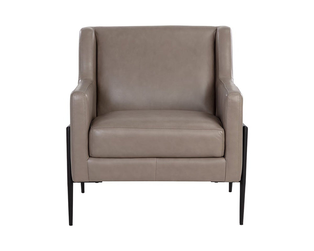 Sunpan Talula Lounge Chair - Alpine Grey Leather Clearance