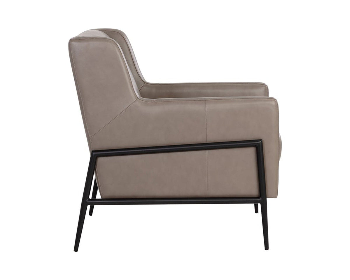 Sunpan Talula Lounge Chair - Alpine Grey Leather Clearance