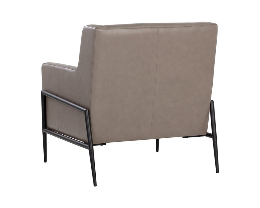 Sunpan Talula Lounge Chair - Alpine Grey Leather Clearance