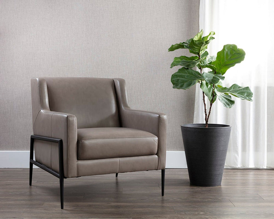 Sunpan Talula Lounge Chair - Alpine Grey Leather