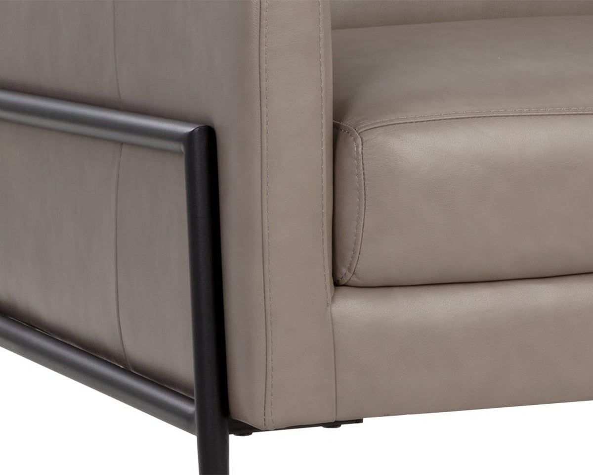 Sunpan Talula Lounge Chair - Alpine Grey Leather Clearance