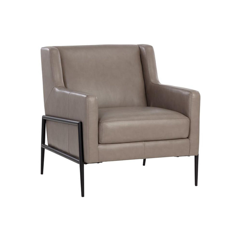 Sunpan Talula Lounge Chair - Alpine Grey Leather Clearance