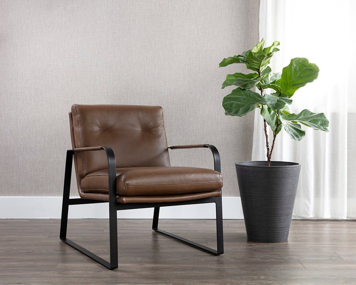 Sunpan Sterling Lounge Chair - Missouri Mahogany Leather Clearance