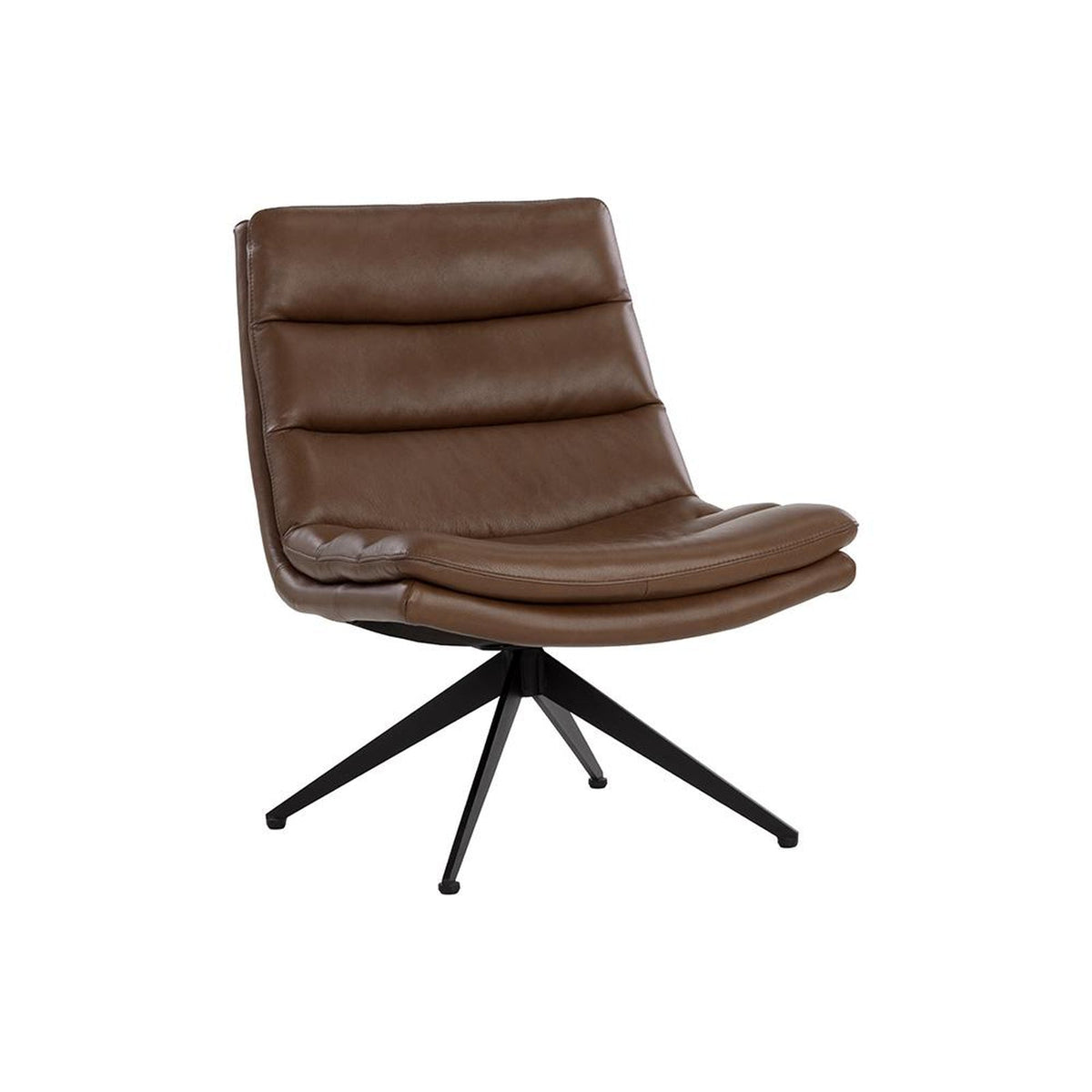 Sunpan Keller Swivel Lounge Chair - Missouri Mahogany Leather Clearance