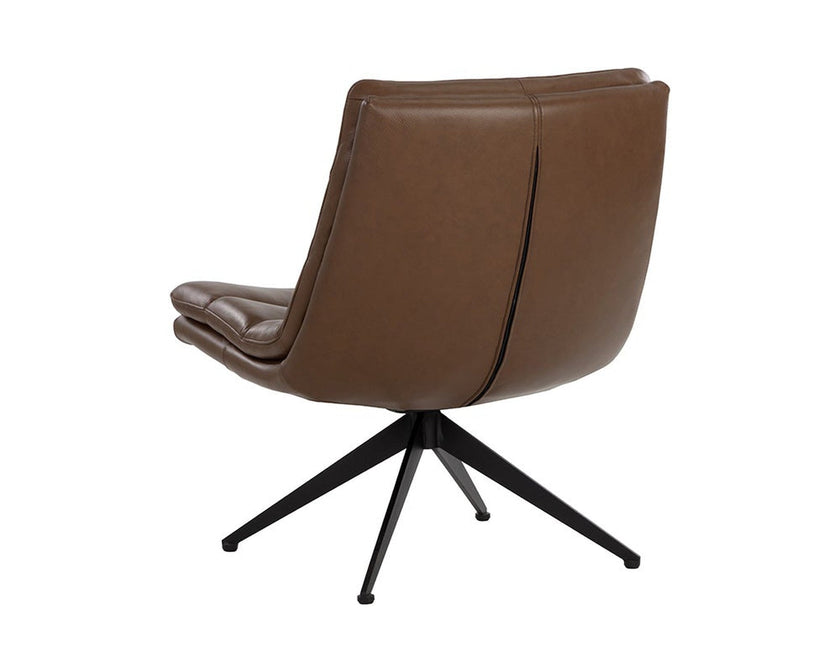 Sunpan Keller Swivel Lounge Chair - Missouri Mahogany Leather Clearance