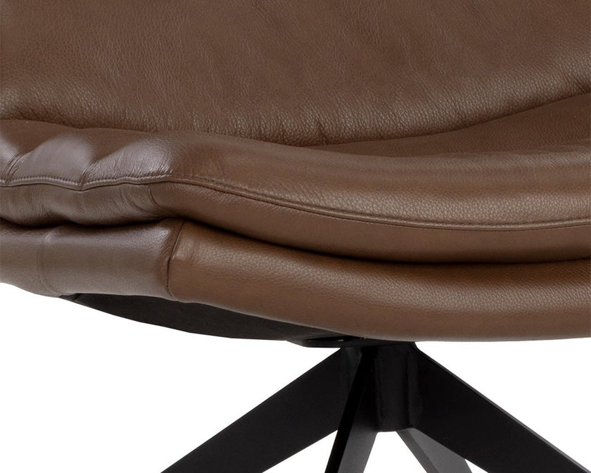 Sunpan Keller Swivel Lounge Chair - Missouri Mahogany Leather Clearance