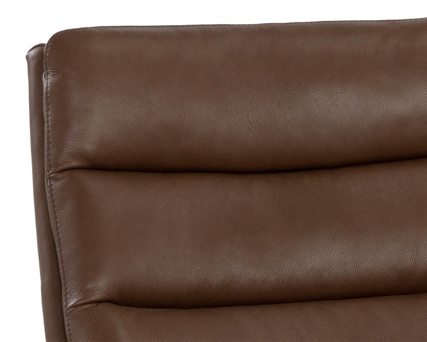 Sunpan Keller Swivel Lounge Chair - Missouri Mahogany Leather Clearance