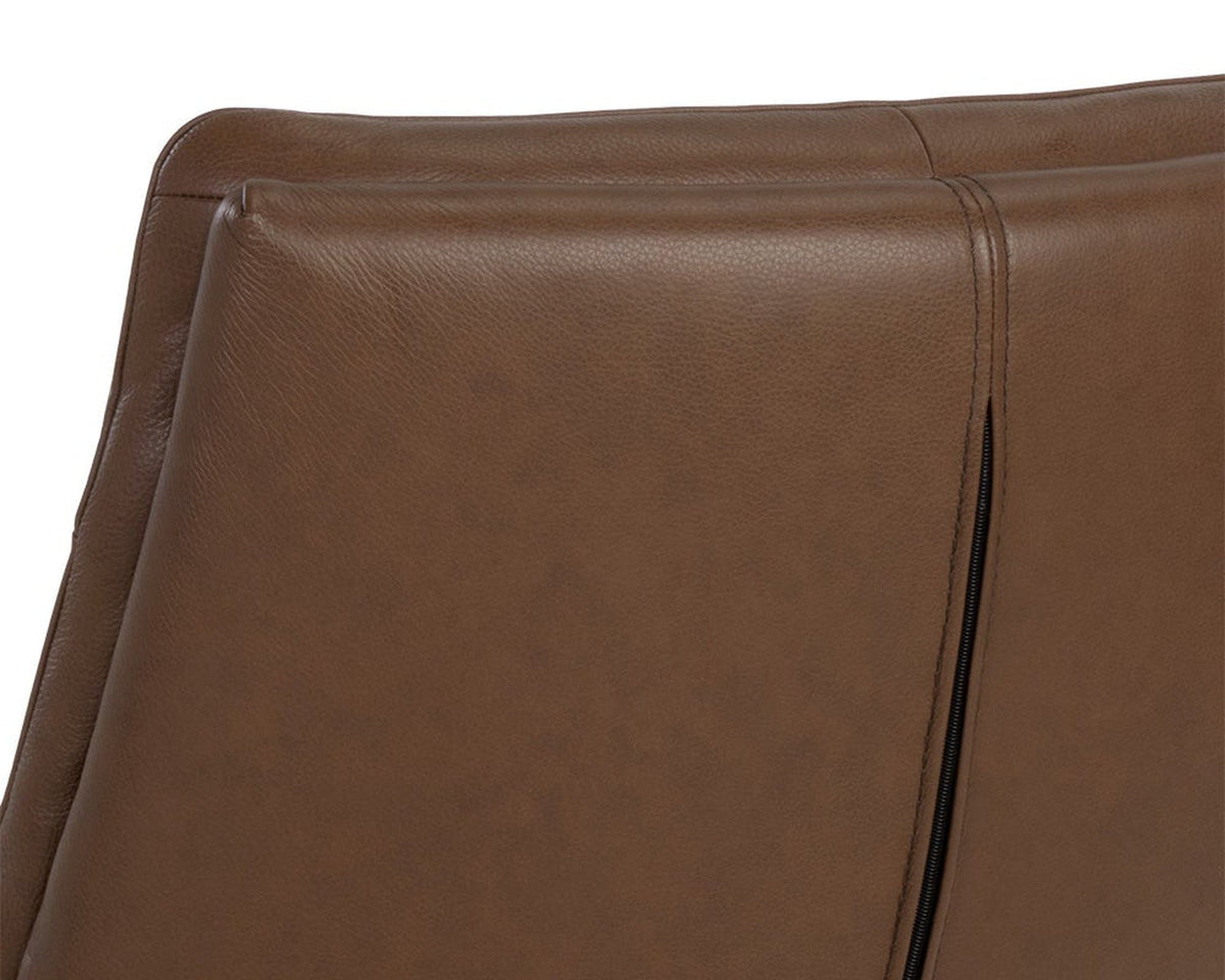 Sunpan Keller Swivel Lounge Chair - Missouri Mahogany Leather Clearance
