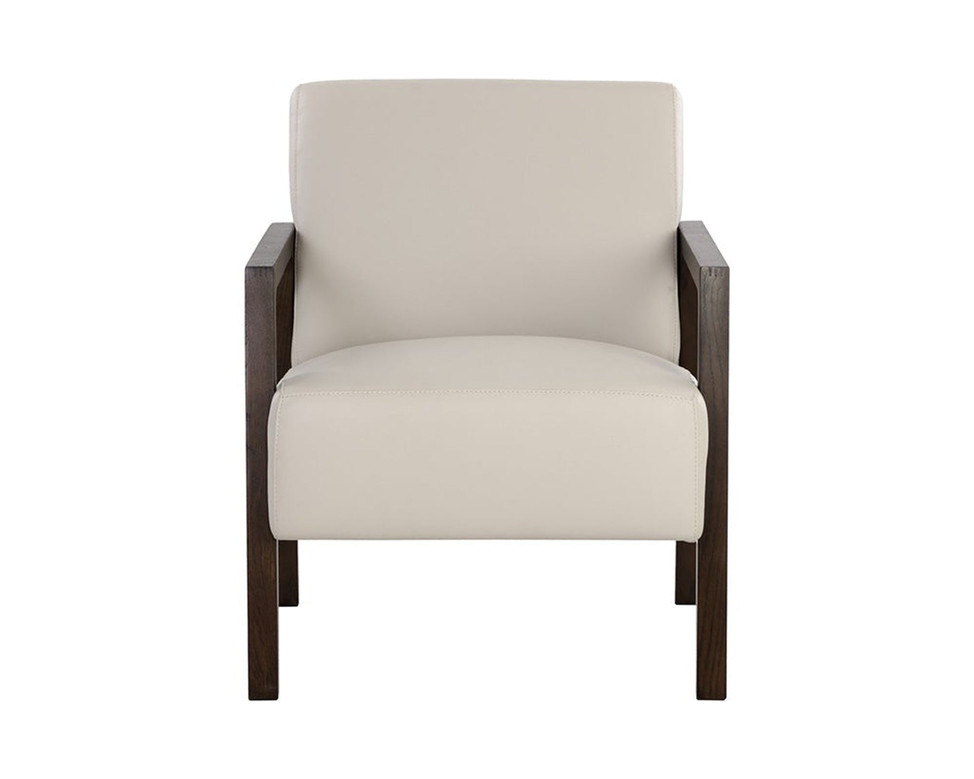 Sunpan Neymar Lounge Chair - Linea Light Grey Leather DSC