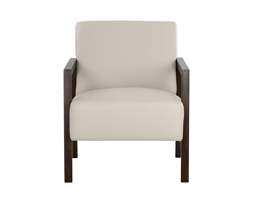 Sunpan Neymar Lounge Chair - Linea Light Grey Leather Clearance