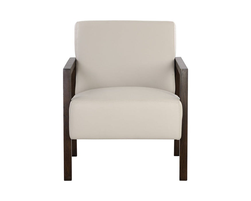 Sunpan Neymar Lounge Chair - Linea Light Grey Leather