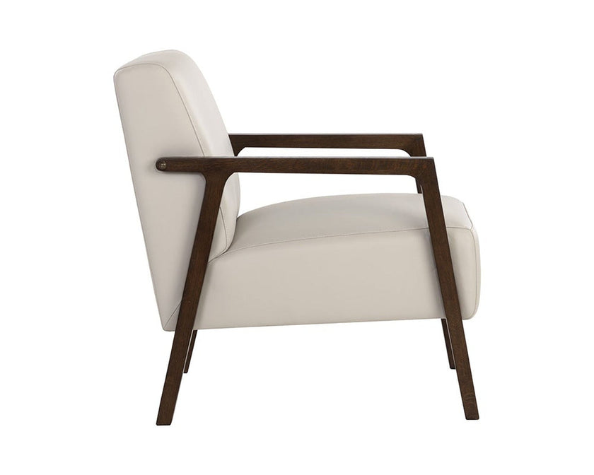 Sunpan Neymar Lounge Chair - Linea Light Grey Leather Clearance