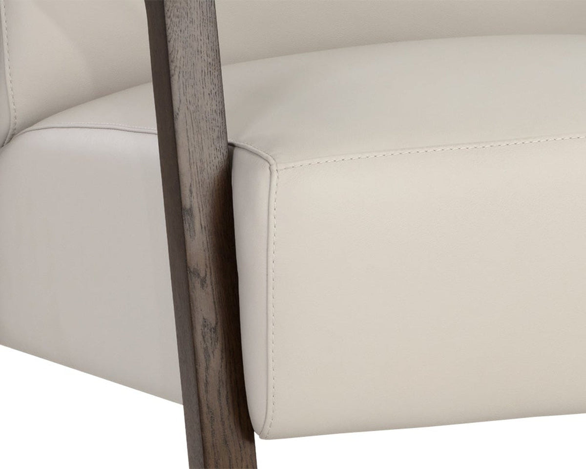 Sunpan Neymar Lounge Chair - Linea Light Grey Leather Clearance
