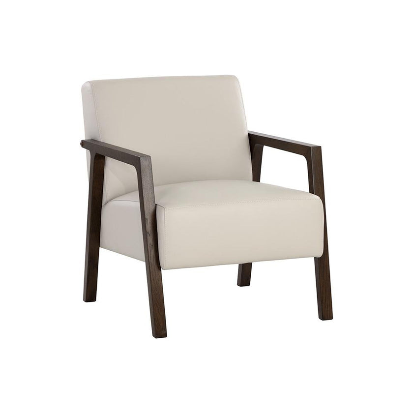 Sunpan Neymar Lounge Chair - Linea Light Grey Leather Clearance
