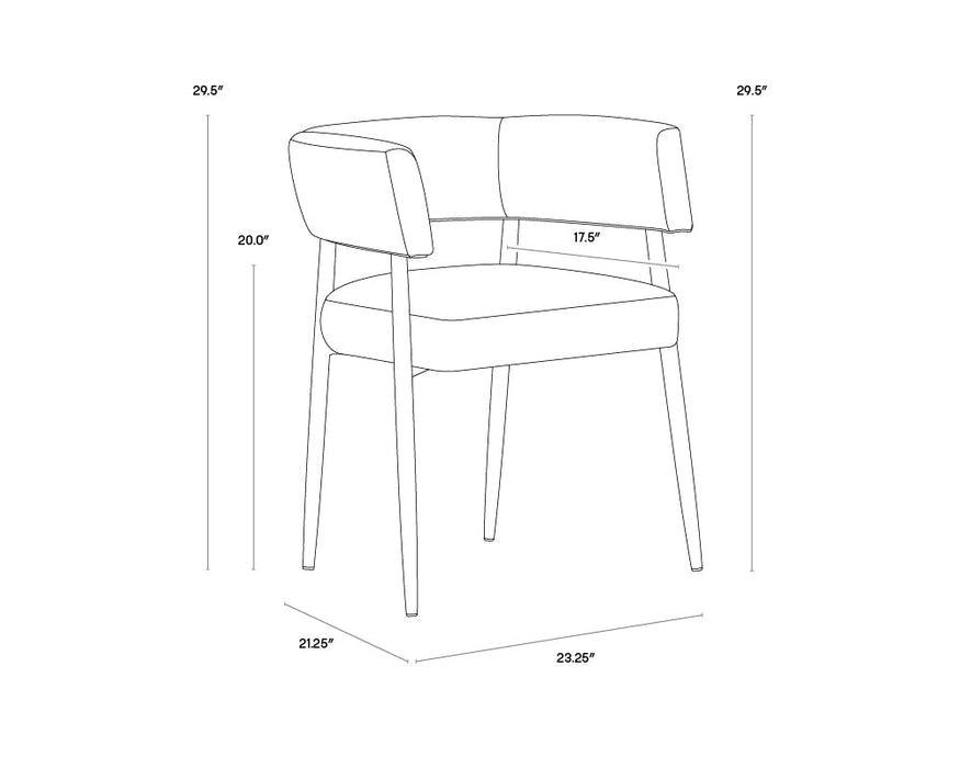 Sunpan Maestro Dining Armchair - Belfast Heather Grey