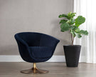 Sunpan Carine Swivel Lounge Chair - Abbington Navy