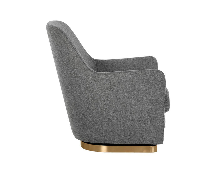 Sunpan Marcela Swivel Lounge Chair - Belfast Koala Grey