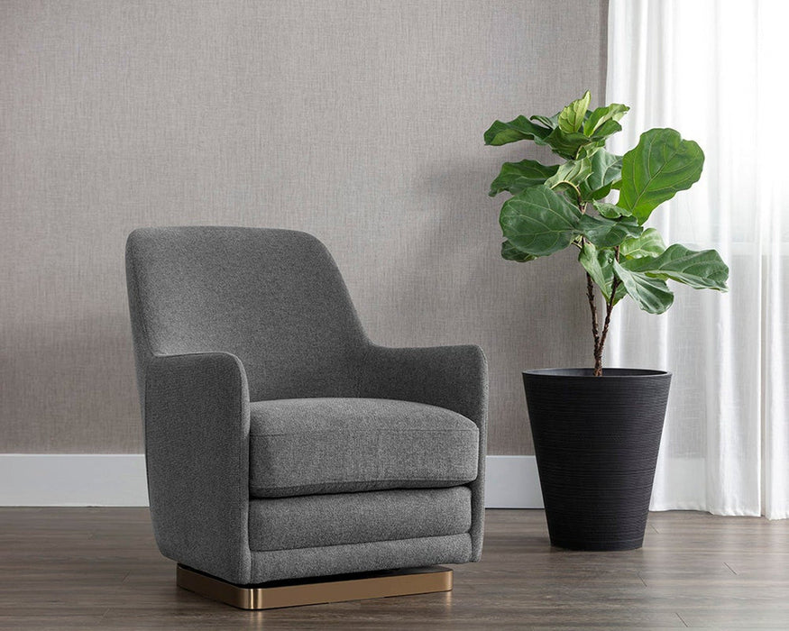 Sunpan Marcela Swivel Lounge Chair - Belfast Koala Grey