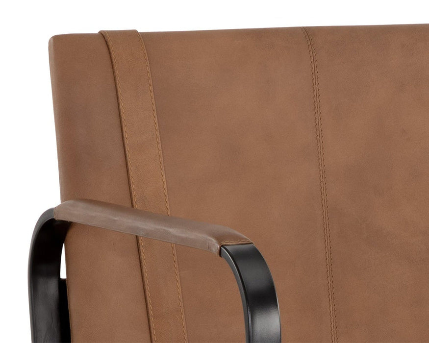 Sunpan Garrett Office Chair - Vintage Cognac Leather