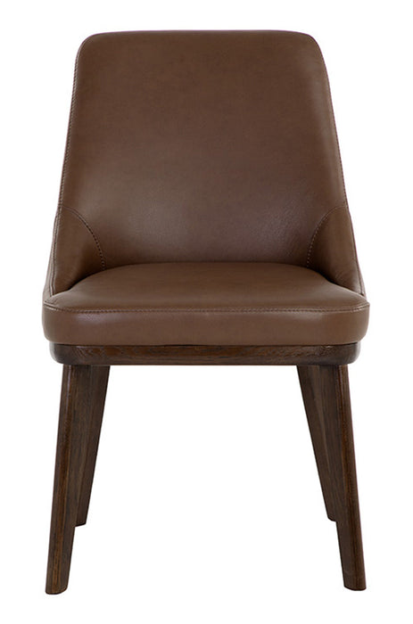 Sunpan Jody Dining Chair - Missouri Mahogany Leather - Set of 2