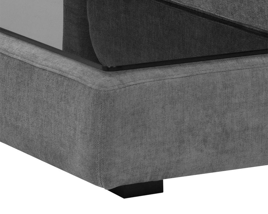 Sunpan Harmony Modular Armless Chair Right Shelf - Danny Dark Grey