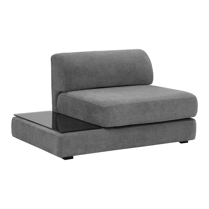 Sunpan Harmony Modular Armless Chair Right Shelf - Danny Dark Grey