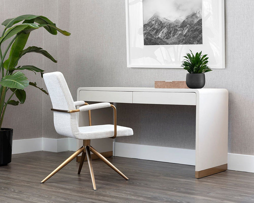 Sunpan Ilona Desk - Oyster Shagreen